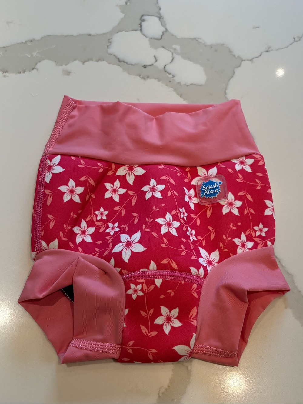 Splash About Happy Nappy reusable swim diaper in Pink Blossom Floral Size 6-12
